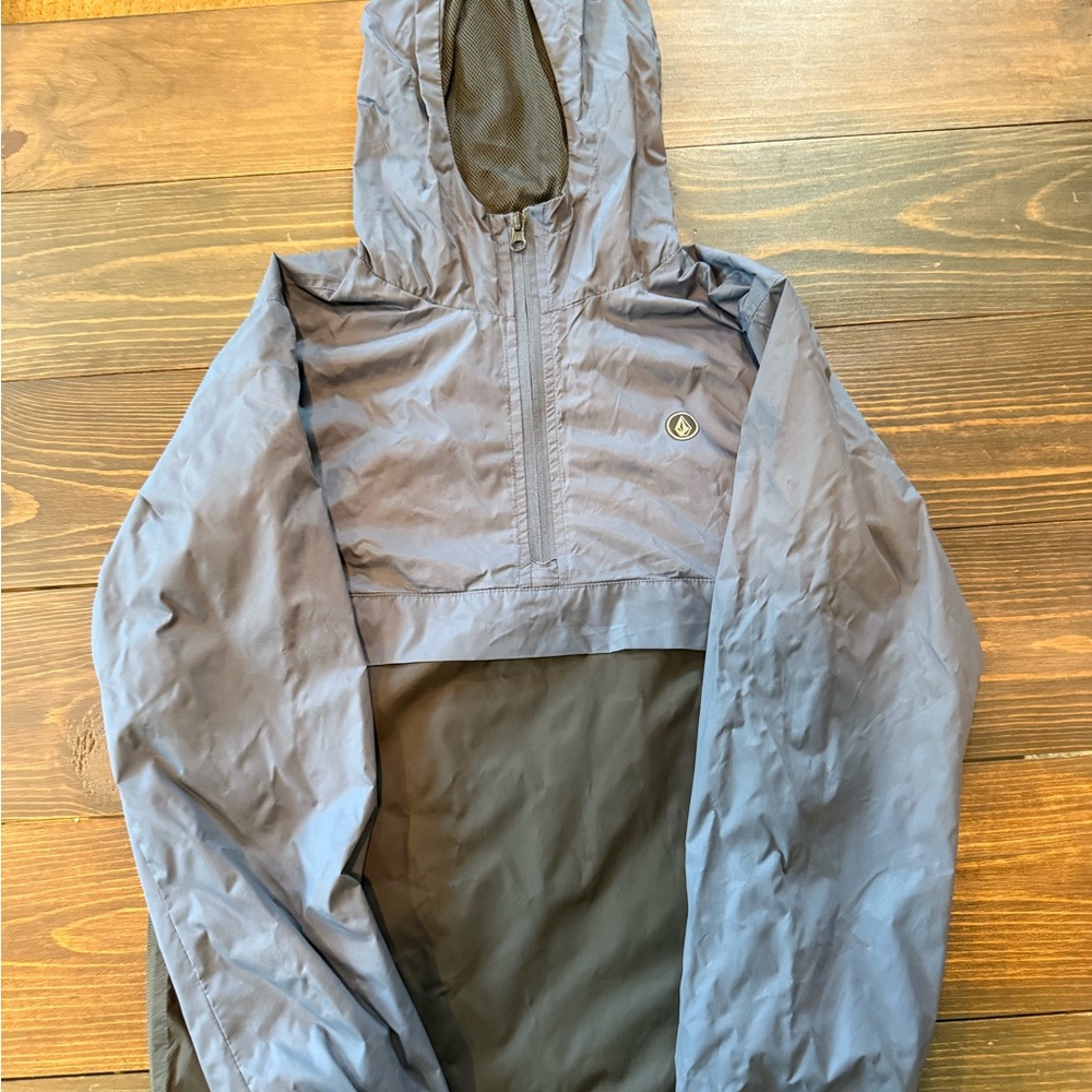 Volcom Kids' Gray and Black Raincoat/windbreaker
